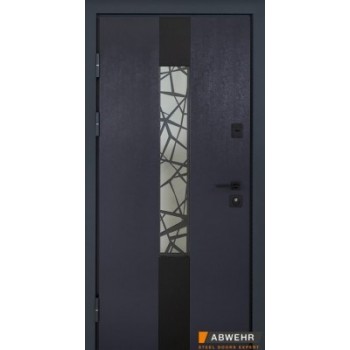 Двері Abwehr (з терморозривом) Olimpia Glass ( Антрацит/біла)