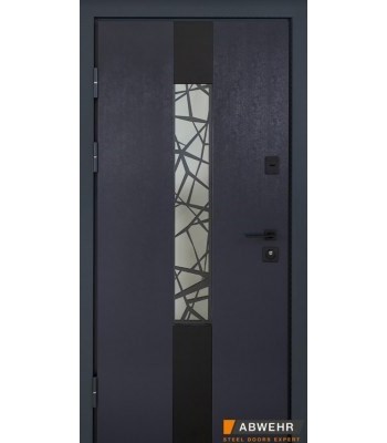 Двері Abwehr (з терморозривом) Olimpia Glass ( Антрацит/біла)