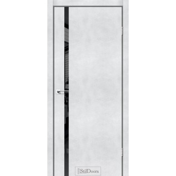 Двері LOFT GLASS бетон+ чорний торець