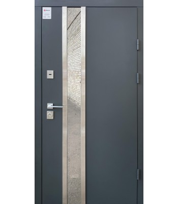 Двері Qdoors Двері Норд метал Антрацит7021 фарба+ AL /МДФ біле дерево