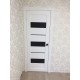 Міжкімнатні двері KORFAD Porto PR-12 ясень білий чорне скло