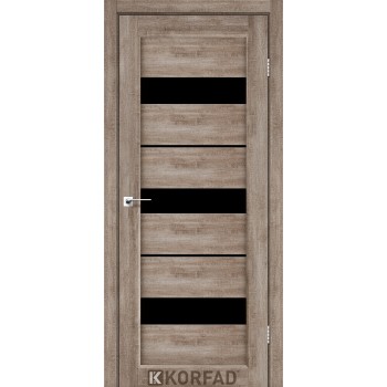 Міжкімнатні двері KORFAD Porto PR-12 дуб нордік чорне скло