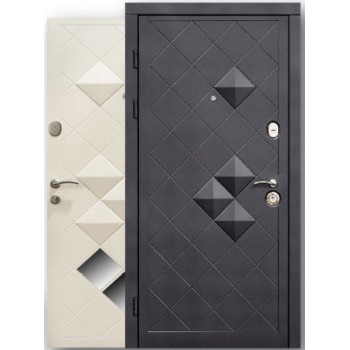 Двери  "Steelguard" MAXIMA Luxor черный софт/белый шелк