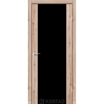 Міжкімнатні двері KORFAD SANREMO SR-01 дуб тобакко чорне скло