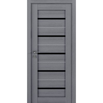 Двери Rodos Modern Lazio каштан серый полустекло черное