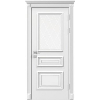 Двери Rodos Siena Rossi белая эмаль со стеклом с гравировкой
