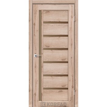 Міжкімнатні двері VALENTINO DELUXE VLD-01 дуб тобакко скло бронза