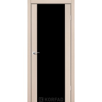 Межкомнатные двери KORFAD SANREMO SR-01 дуб беленый черное стекло